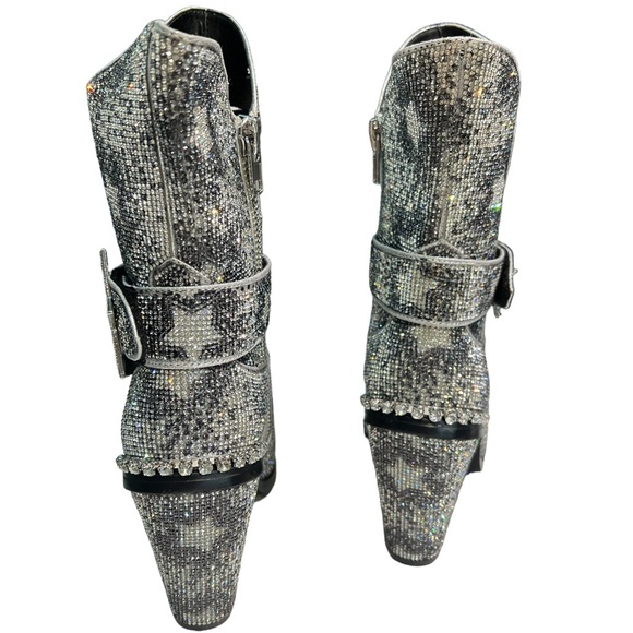 Boots - Rhinestones boots - Sheriff Shine Boots - Black/Silver with stars NWT - Picture 2 of 13